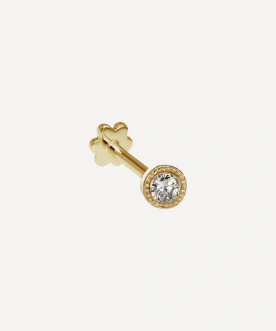MARIA TASH MARIA TASH 18CT 2.5MM SCALLOPED SET DIAMOND THREADED STUD EARRING 000705440