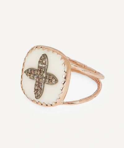 Pascale Monvoisin 9ct Rose Gold Bowie N 2 Diamond And Bakelite Ring