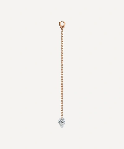 Shop Maria Tash 18ct Long Pear Diamond Pendulum Charm In Rose Gold