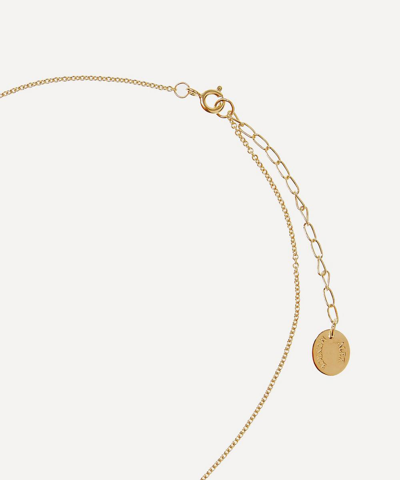 Alex Monroe Gold-plated Floral Letter V Alphabet Necklace In Gold