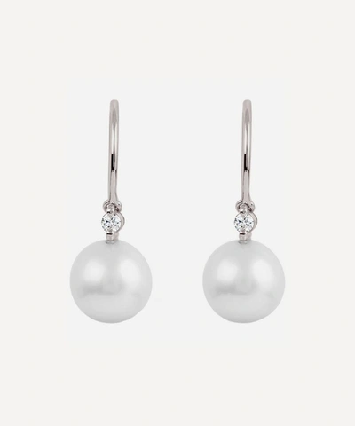 Shop Dinny Hall 14ct Gold Shuga Pearl And Diamond Drop Earrings In White Gold