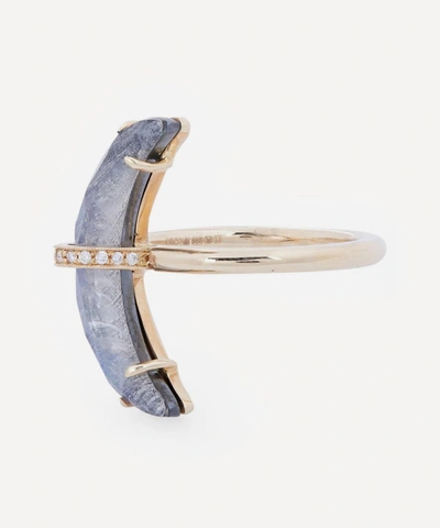 Shop Andrea Fohrman 18ct Gold Rainbow Moonstone And Hematite Crescent Ring