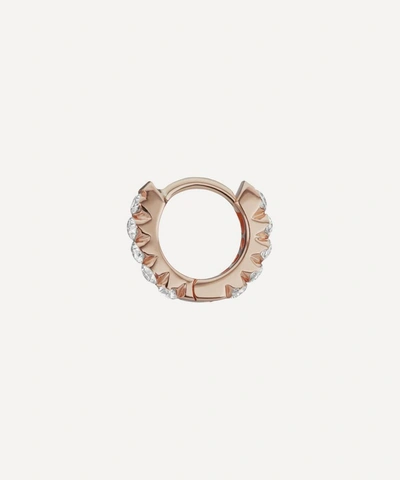 Shop Maria Tash 18ct 5mm Invisible Set Diamond Eternity Single Hoop Earring In Rose Gold
