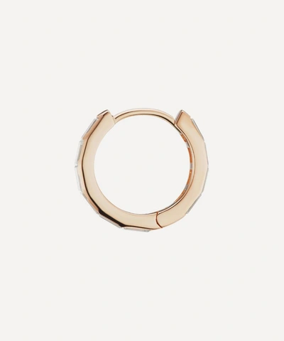 Maria Tash 18ct 9.5mm Invisible Set Baguette Diamond Eternity Single Hoop Earring In Rose Gold