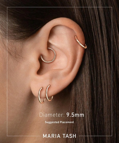 Maria Tash 18ct 9.5mm Invisible Set Baguette Diamond Eternity Single Hoop Earring In Rose Gold