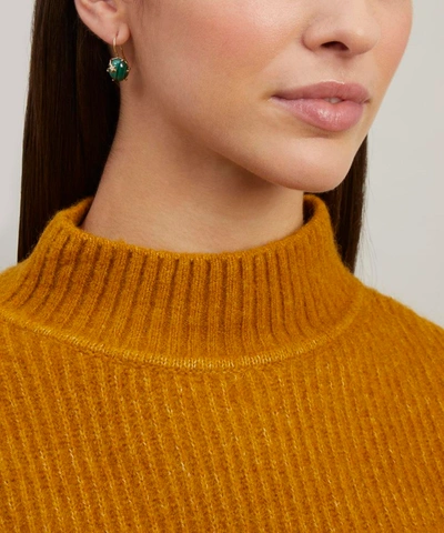 Shop Andrea Fohrman 18ct Gold Mini Galaxy Malachite And Diamond Star Drop Earrings