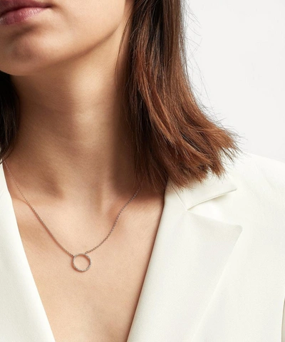 Monica Vinader Rose Gold Plated Vermeil Silver Riva Diamond Circle Pendant Necklace In Rose Gold