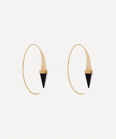 Shop Atelier Vm 18ct Gold Sofia Onyx Hoop Earrings