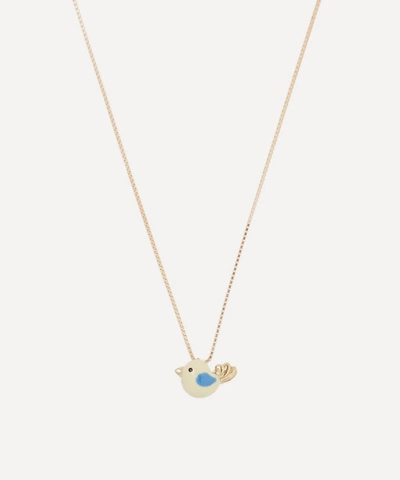 Shop Atelier Vm 18ct Gold Canarino Enamel Bird Necklace