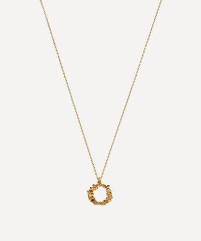 Shop Alex Monroe Gold-plated Floral Letter O Alphabet Necklace