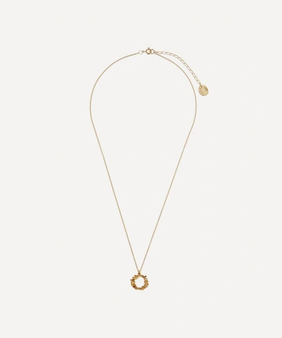 Shop Alex Monroe Gold-plated Floral Letter O Alphabet Necklace