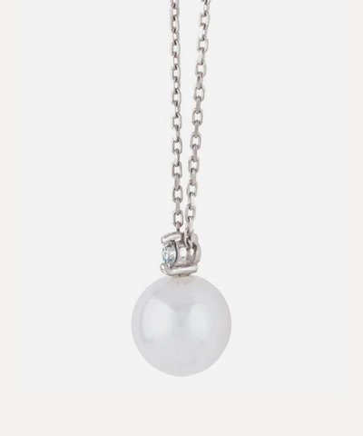 Dinny Hall 14ct White Gold Shuga Pearl And Diamond Pendant Necklace In White Gold