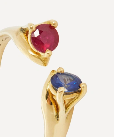 Shop Atelier Vm 18ct Gold Mirror Sapphire And Ruby Ring