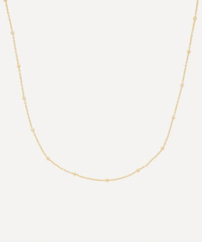 Monica Vinader Gold Plated Vermeil Silver Short Fine Beaded Chain In Gold