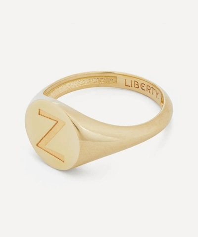 Liberty 9ct Gold Initial  Signet Ring In Gold
