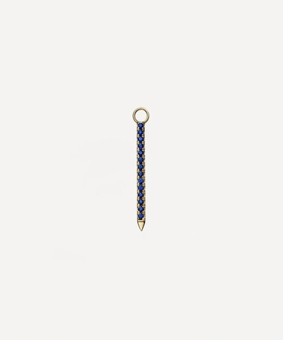 Maria Tash 18ct 18mm Double Sided Diamond And Sapphire Eternity Bar Charm In Gold