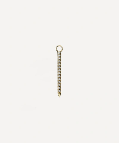 Maria Tash 18ct 18mm Double Sided Diamond And Sapphire Eternity Bar Charm In Gold