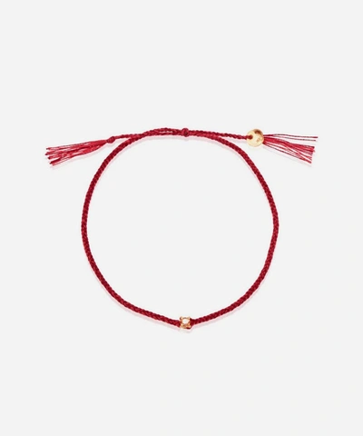Shop Atelier Vm Lucy Diamond Cotton Bracelet In Red