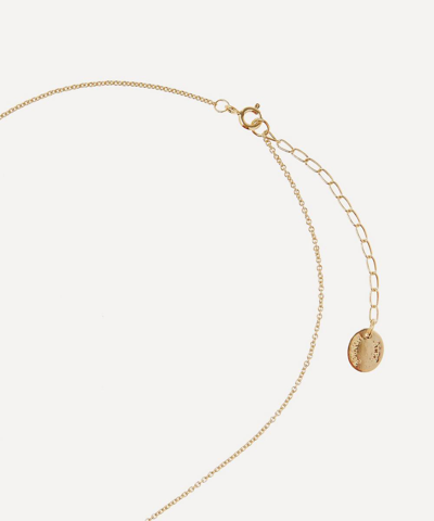 Alex Monroe Gold-plated Floral Letter N Alphabet Necklace In Gold