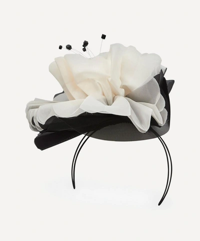 Shop Stephen Jones Pleated Silk Waterlily Headpiece In Black