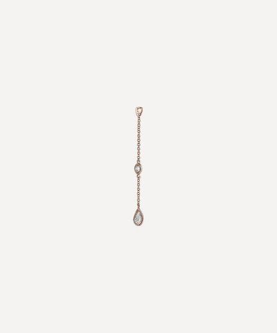 Shop Maria Tash 18ct Medium Scalloped Set Pear And Round Diamond Pendulum Charm In Rose Gold