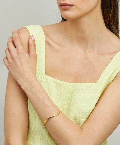 Dinny Hall Gold Plated Vermeil Silver Wave Cuff Bracelet