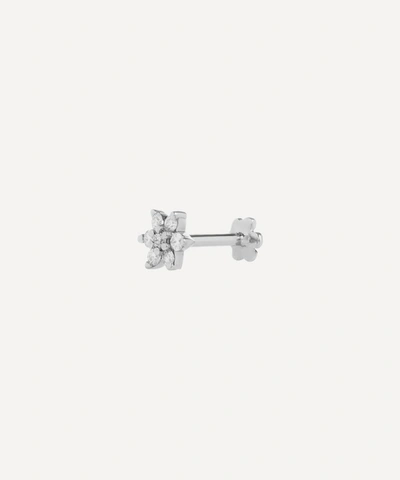 MARIA TASH MARIA TASH 18CT 4.5MM DIAMOND FLOWER THREADED STUD EARRING 000535375