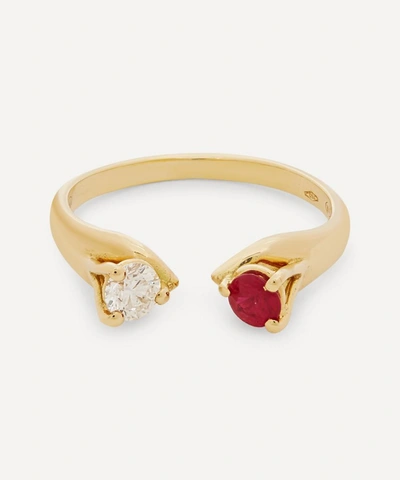 Shop Atelier Vm 18ct Gold Mirror Ruby And Diamond Ring