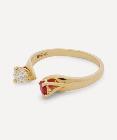 Shop Atelier Vm 18ct Gold Mirror Ruby And Diamond Ring