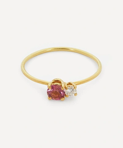 Shop Atelier Vm 18ct Gold Principesca Diamond And Rose Tourmaline Ring