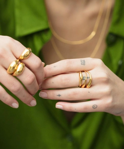 Shop Monica Vinader Gold Plated Vermeil Silver Deia Ring