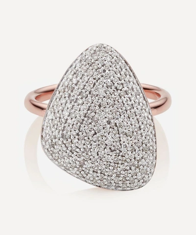 Shop Monica Vinader Rose Gold Vermeil Nura Teardrop Diamond Ring