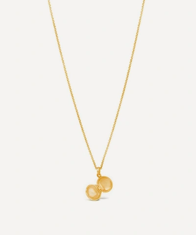 Shop Dinny Hall Gold Plated Vermeil Silver My World Button Locket Necklace