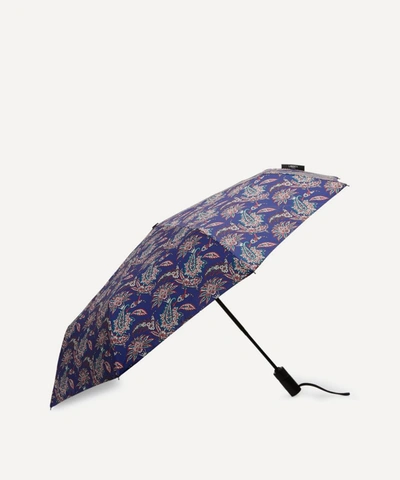 Shop Liberty London Leontine Print Compact Umbrella In Blue