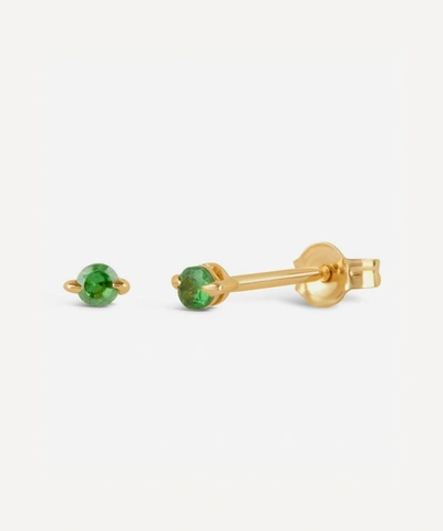 Shop Dinny Hall 14ct Gold Shuga Green Tsavorite Stud Earrings