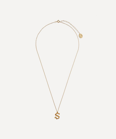 Shop Alex Monroe Gold-plated Floral Letter S Alphabet Necklace