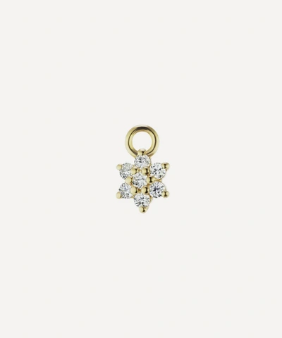 Shop Maria Tash 18ct 5.5mm Diamond Flower Charm In Gold