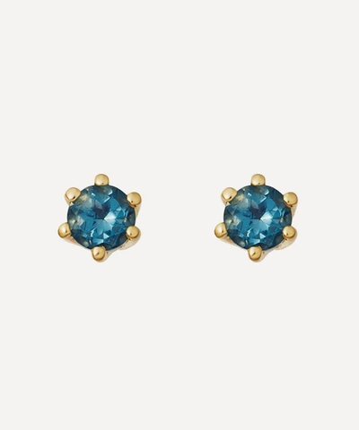 Shop Astley Clarke Gold Plated Vermeil Silver Linia London Blue Topaz Stud Earrings