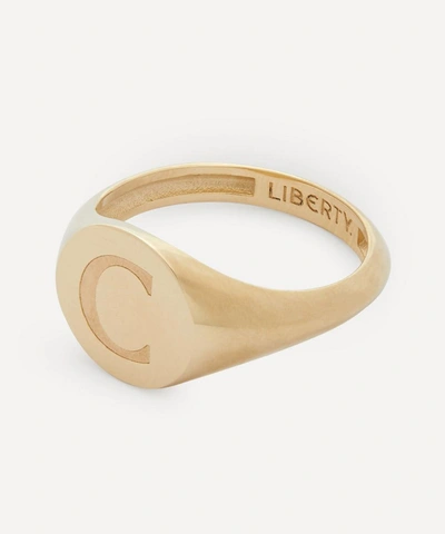 Liberty 9ct Gold Initial  Signet Ring In Gold