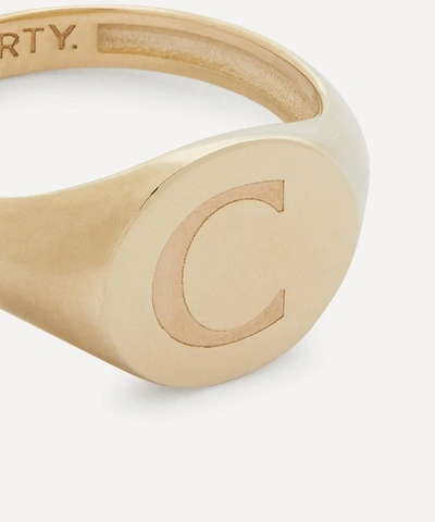 Liberty 9ct Gold Initial  Signet Ring In Gold