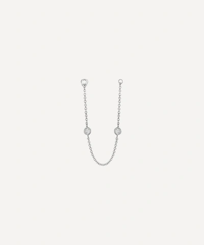 Shop Maria Tash 18ct Double Scalloped Set Diamond Chain Connecting Charm In White Gold