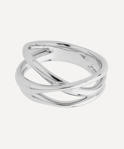 Monica Vinader Silver Nura Cross Over Ring In Silver