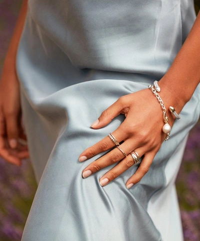 Monica Vinader Silver Nura Cross Over Ring In Silver