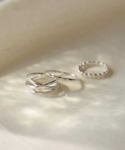 Monica Vinader Silver Nura Cross Over Ring In Silver