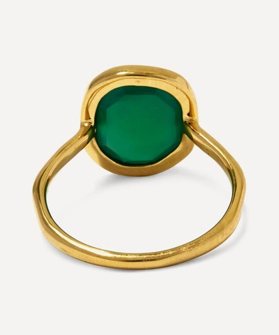 Shop Monica Vinader 18ct Gold Plated Vermeil Silver Siren Medium Green Onyx Stacking Ring