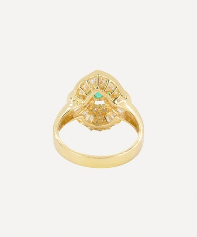 Shop Kojis 18ct Gold Emerald And Diamond Ballerina Ring