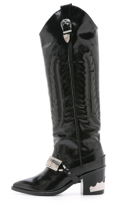 Shop Toga Tall Cowboy Boots In Black
