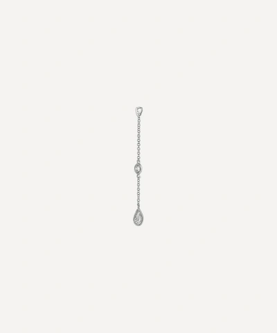 Shop Maria Tash 18ct Medium Scalloped Set Pear And Round Diamond Pendulum Charm In White Gold