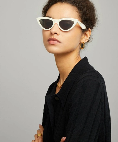 Shop Celine Cat-eye Sunglasses In Ivory