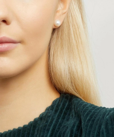 Kojis Pearl Stud Earrings In White
